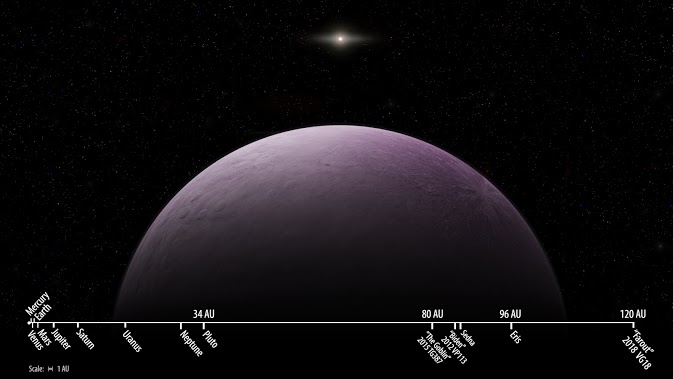a drawing of a big purple planet 