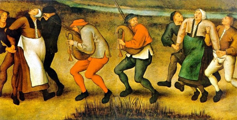 a painting of people dancing 