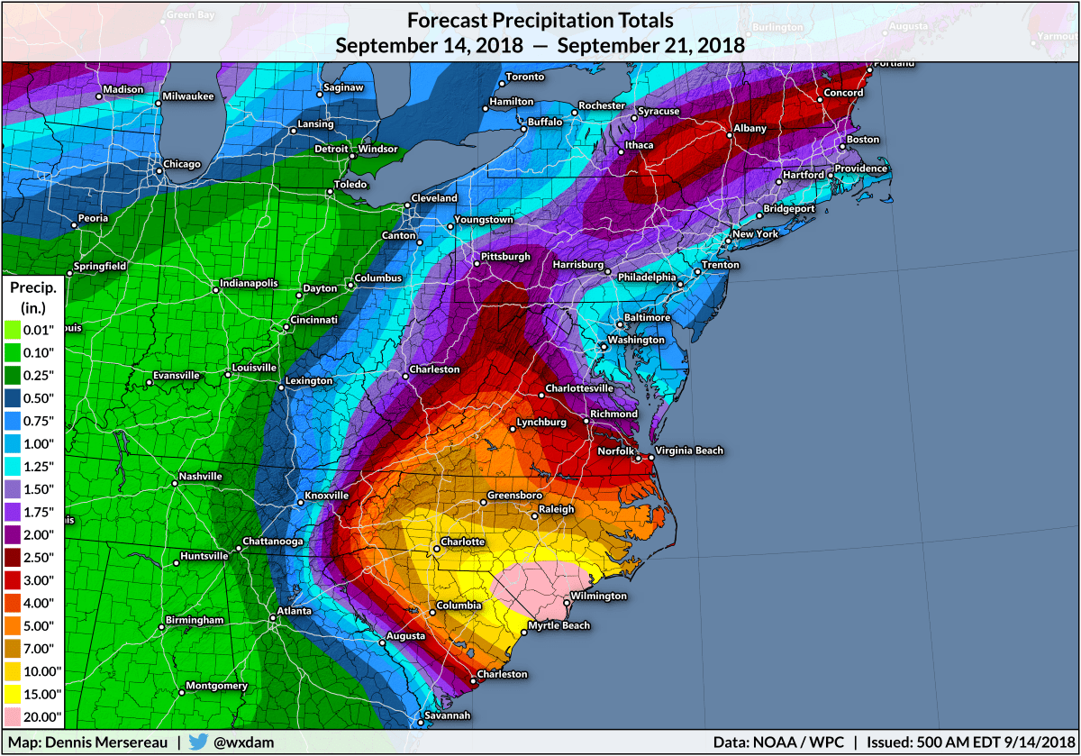 a map of precipitation totals