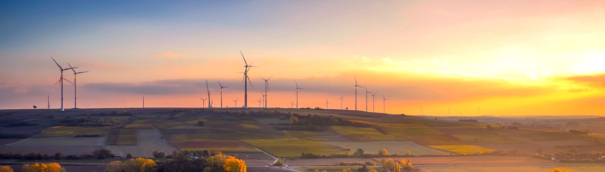 Wind turbines.