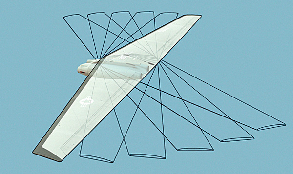 The supersonic shape-shifting bomber Switchblade in flight