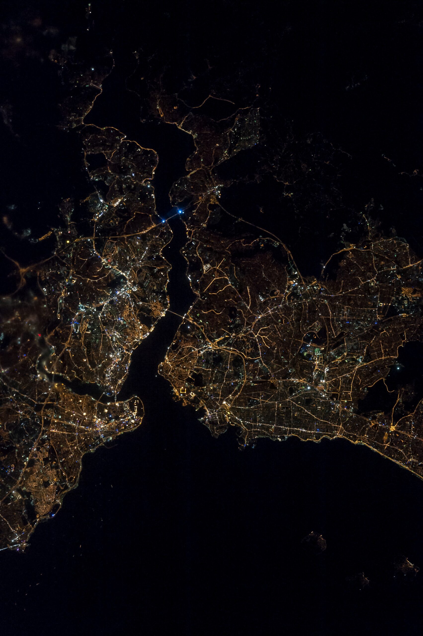 night view of the Bosphorus city lights
