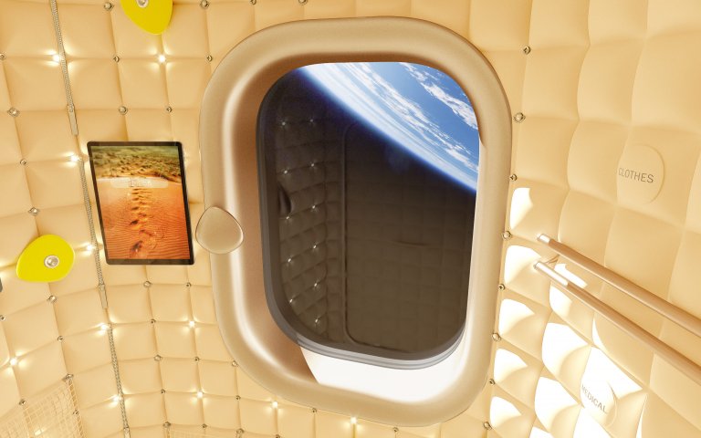 a mock up of what commercial space travel may look like