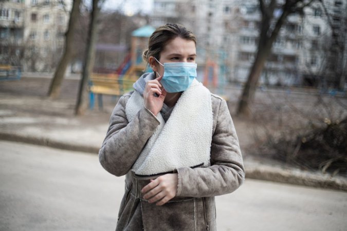 a person wearing a mask
