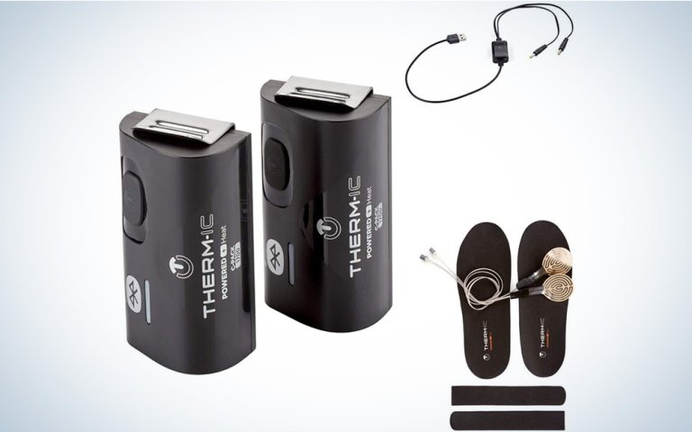  A Thermic C-Pack Set of foot warmers on a plain background