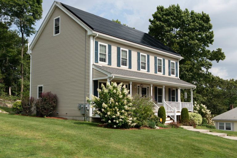rooftop solar panel on house
