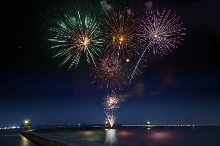 Astronauts still can't get a good look at fireworks, even though the explosions are bigger than ever.