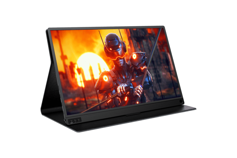 A 2K portable monitor on a plain background.