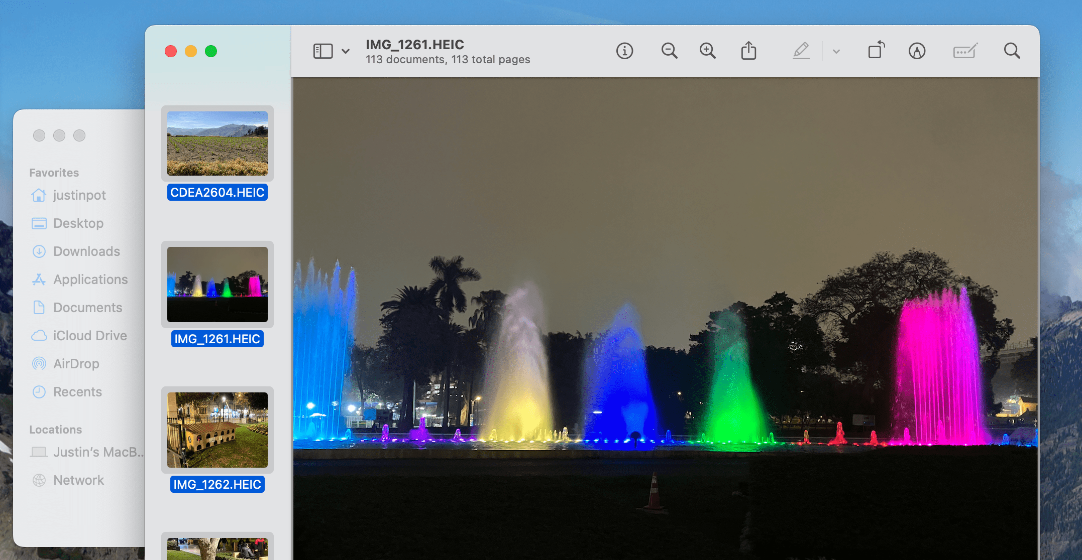 screenshot of a fountain image opened on a mac