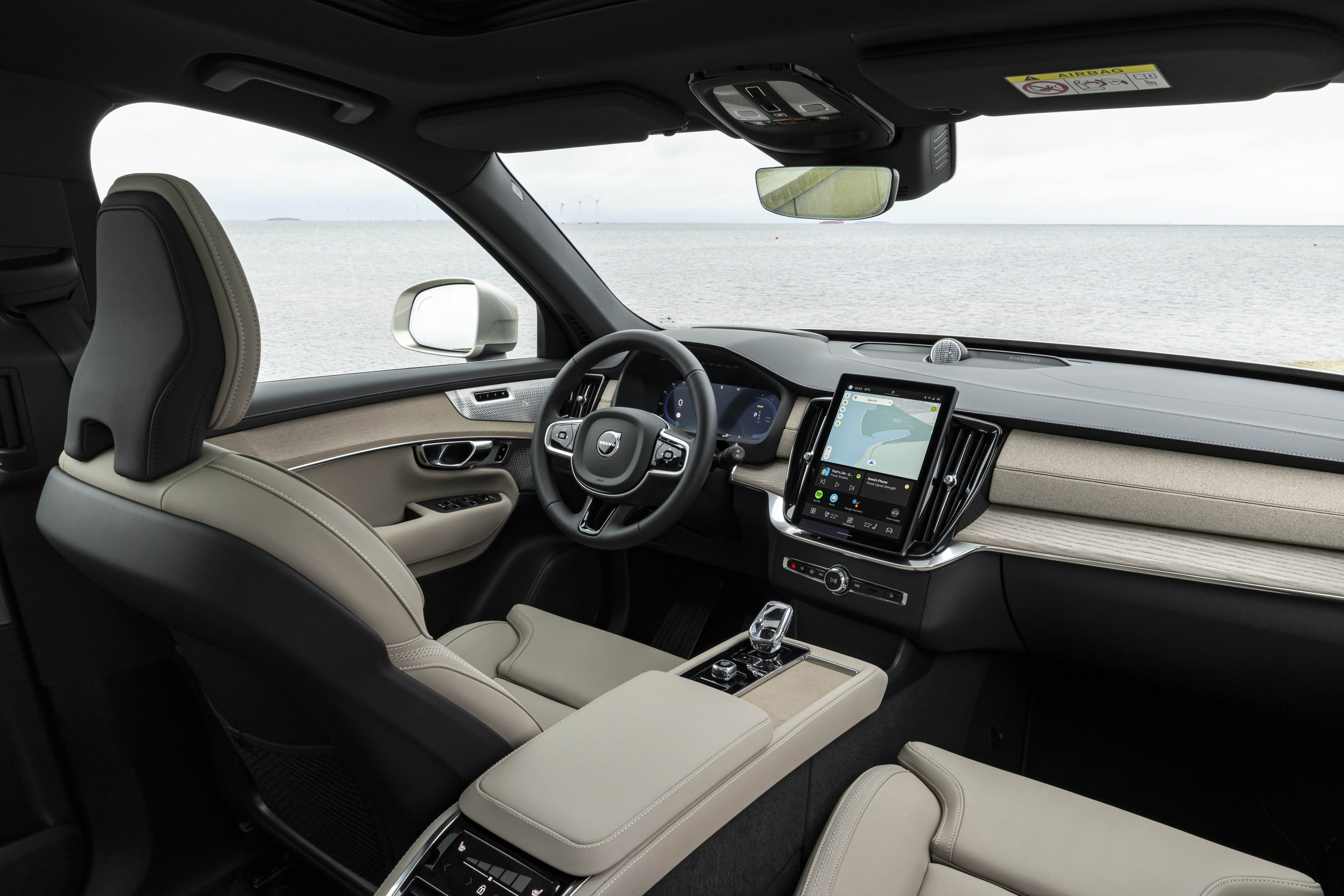 in the front seat with infotainment system