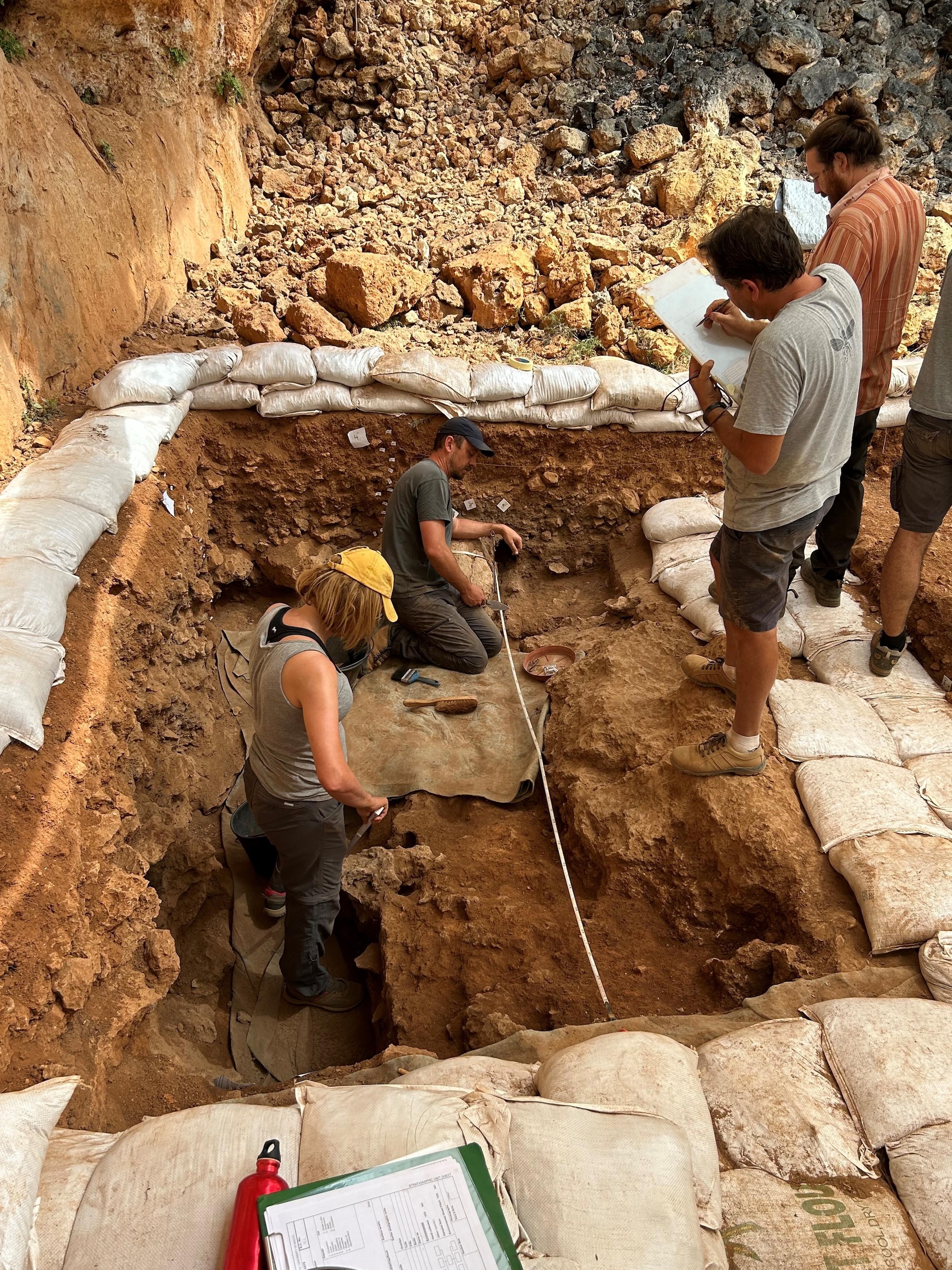 Excavations at the cave site of Latnija by the scientific consortium led by Professor Eleanor Scerri of the Max Planck Institute of Geoanthropology (MPI-GEA) and the University of Malta. Credit: Huw Groucutt
