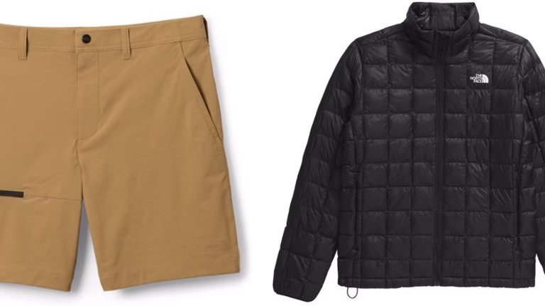 The North Face hiking shorts and Thermoball jacket